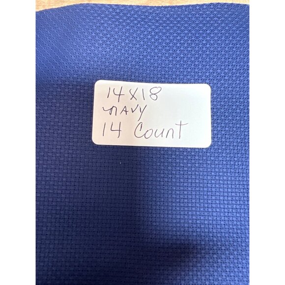 Navy Aida Cloth 14"x18" 14 Count Cross Stitch Fabric - Picture 2 of 2